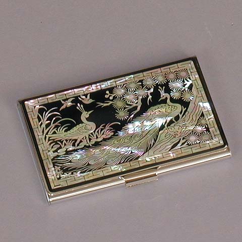 Peacocks in the Pines Business Card Case