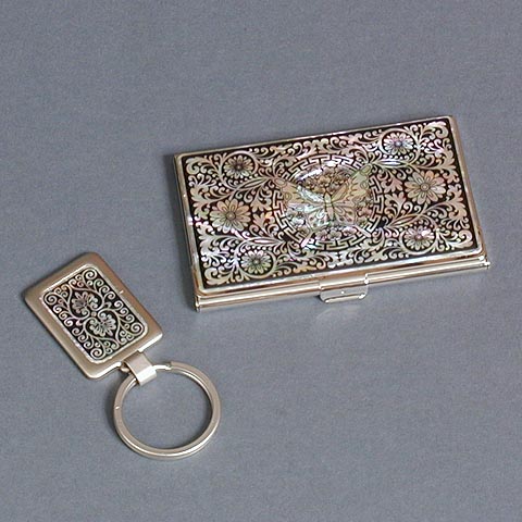 Butterflies Card Case Key-ring Set