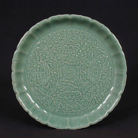 Lotus Design Celadon Plate