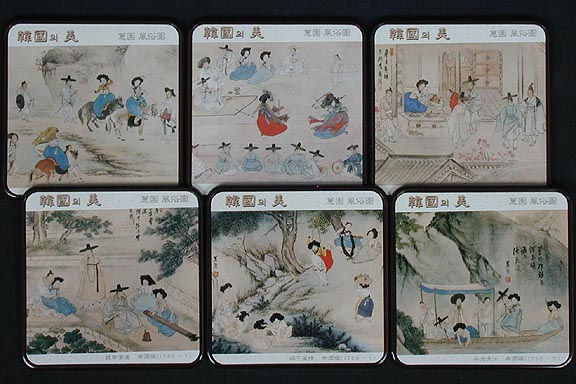 Shin Yun-bok Paintings Coasters