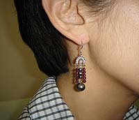 Black Noble Earrings - Modeled