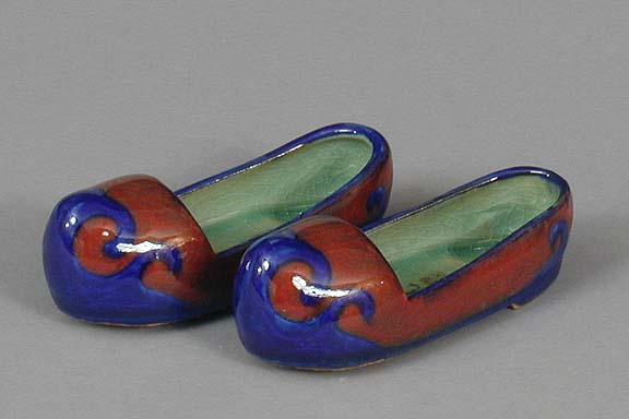 Decorative Red & Blue Traditional Shoes