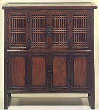 Nineteenth century latticed book cabinet