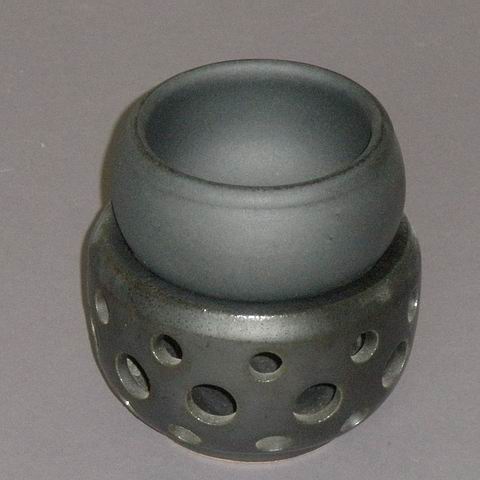 Round Grey Ceramic Aroma Oil Burner